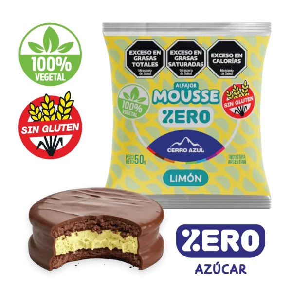 ALFAJOR CERRO AZUL SIN AZUCAR SIN GLUTEN LIMON