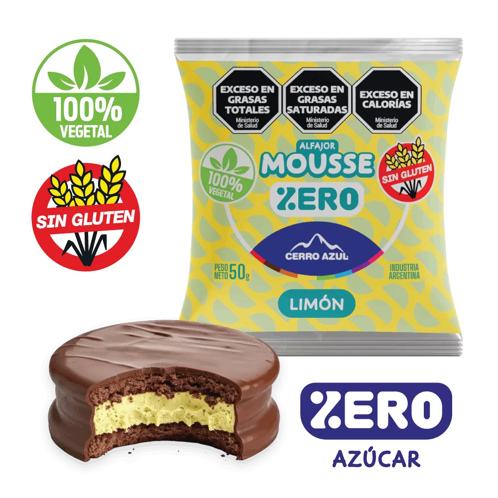 ALFAJOR CERRO AZUL SIN AZUCAR SIN GLUTEN LIMON