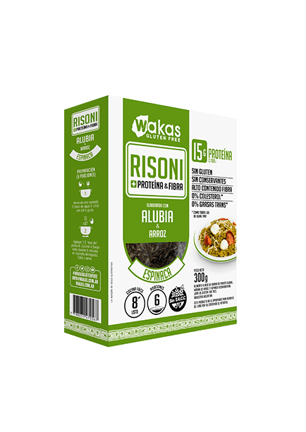RISONI WAKAS ALUBIA Y ARROZ SABOR ESPINACA