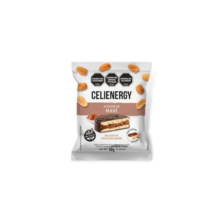 ALFAJOR CELIENERGY DE MANI RELLENO DE DULCE DE LECHE