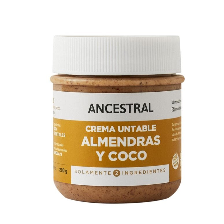 PASTA UNTABLE ANCESTRAL 200 G ALMENDRA Y COCO