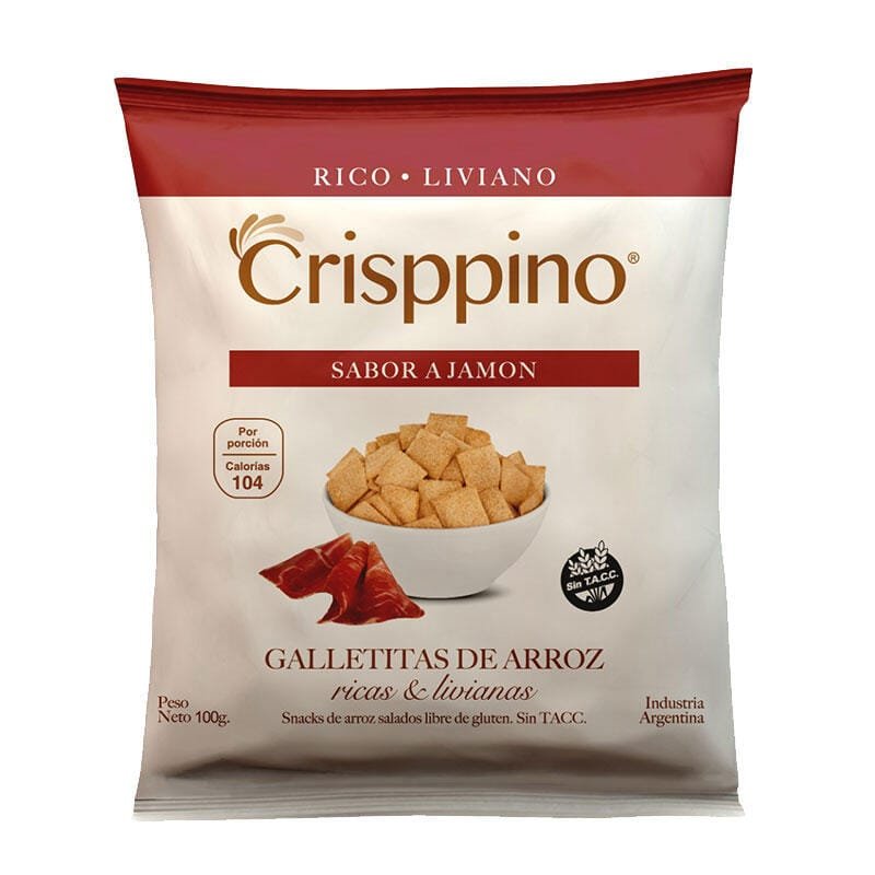 GALLETAS DE ARROZ CRISPPINO 100 G JAMON