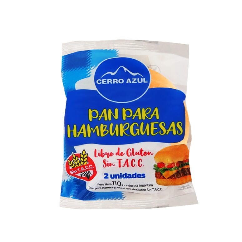 PAN DE HAMBURGUESA CERRO AZUL SIN TACC 2 UNIDADES