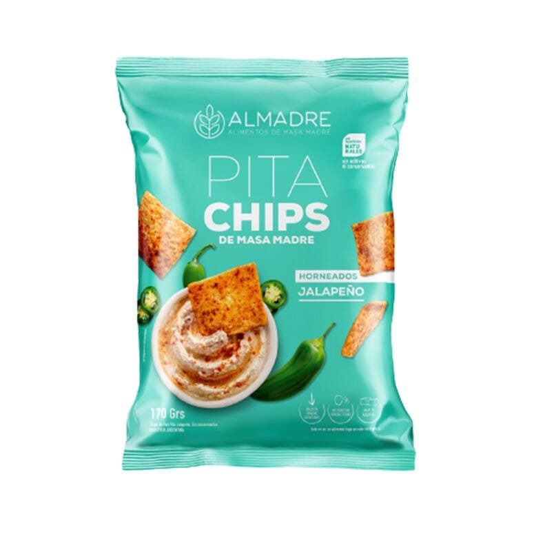PITA CHIPS MASA MADRE 170 G ALMADRE JALAPEÑO