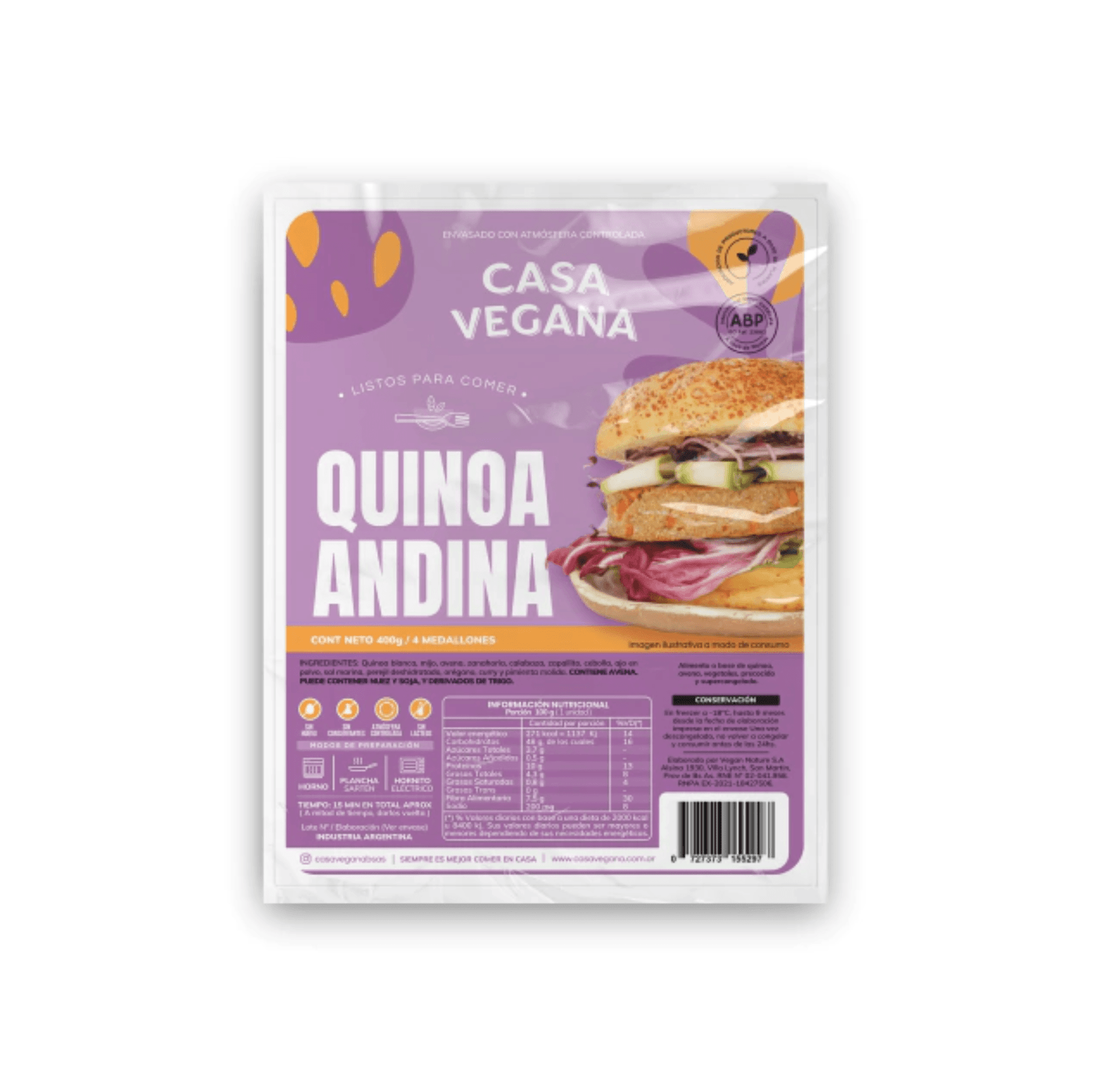 MEDALLON CASA VEGANA X 480 G QUINOA MEDITERRANA