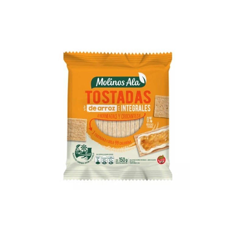 TOSTADAS DE ARROZ MOLINO ALA INTEGRALES CON SAL