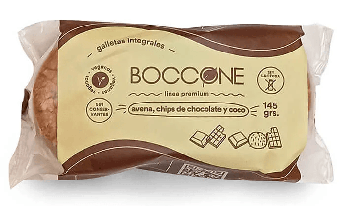 GALLETAS INTEGRALES BOCCONE AVENA CHIPS Y COCO