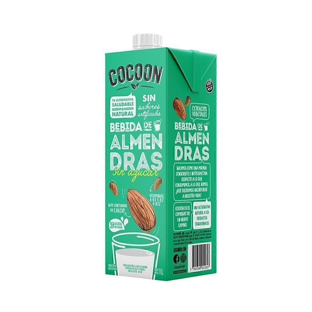 LECHE DE ALMENDRAS SIN AZUCAR 1L COCOON