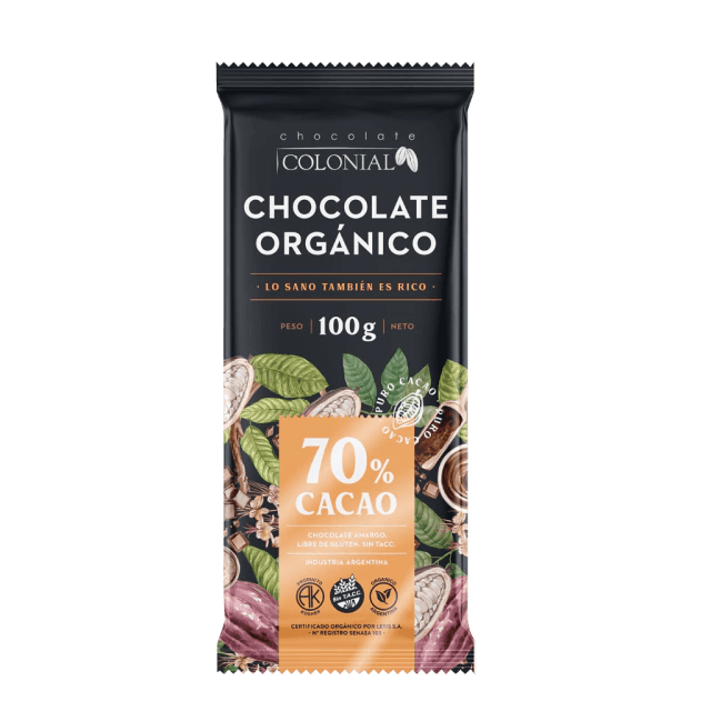 CHOCOLATE COLONIAL ORGANICO 70% CACAO