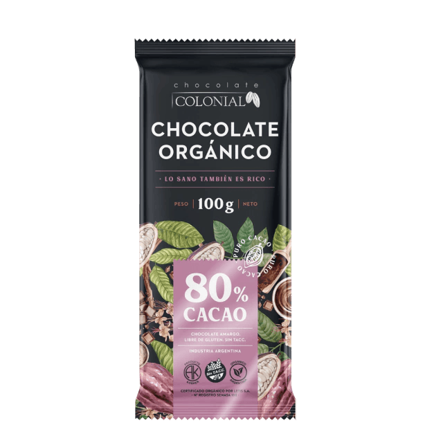 CHOCOLATE COLONIAL ORGANICO 80% CACAO