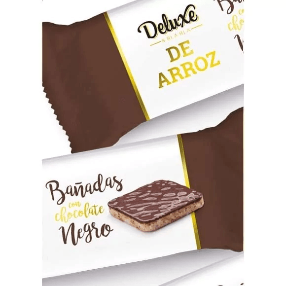 GALLETAS DE ARROZ DELUXE BAÑADAS CON CHOCOLATE NEGRO