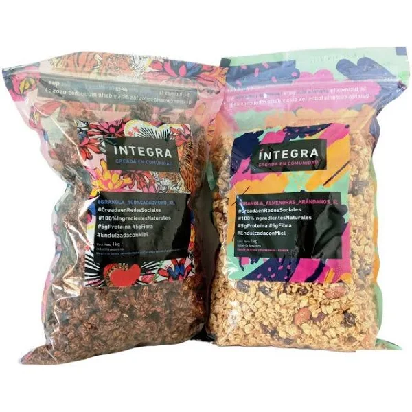 GRANOLA INTEGRA CON CHOCOLATE CACAO Y ALMENDRA