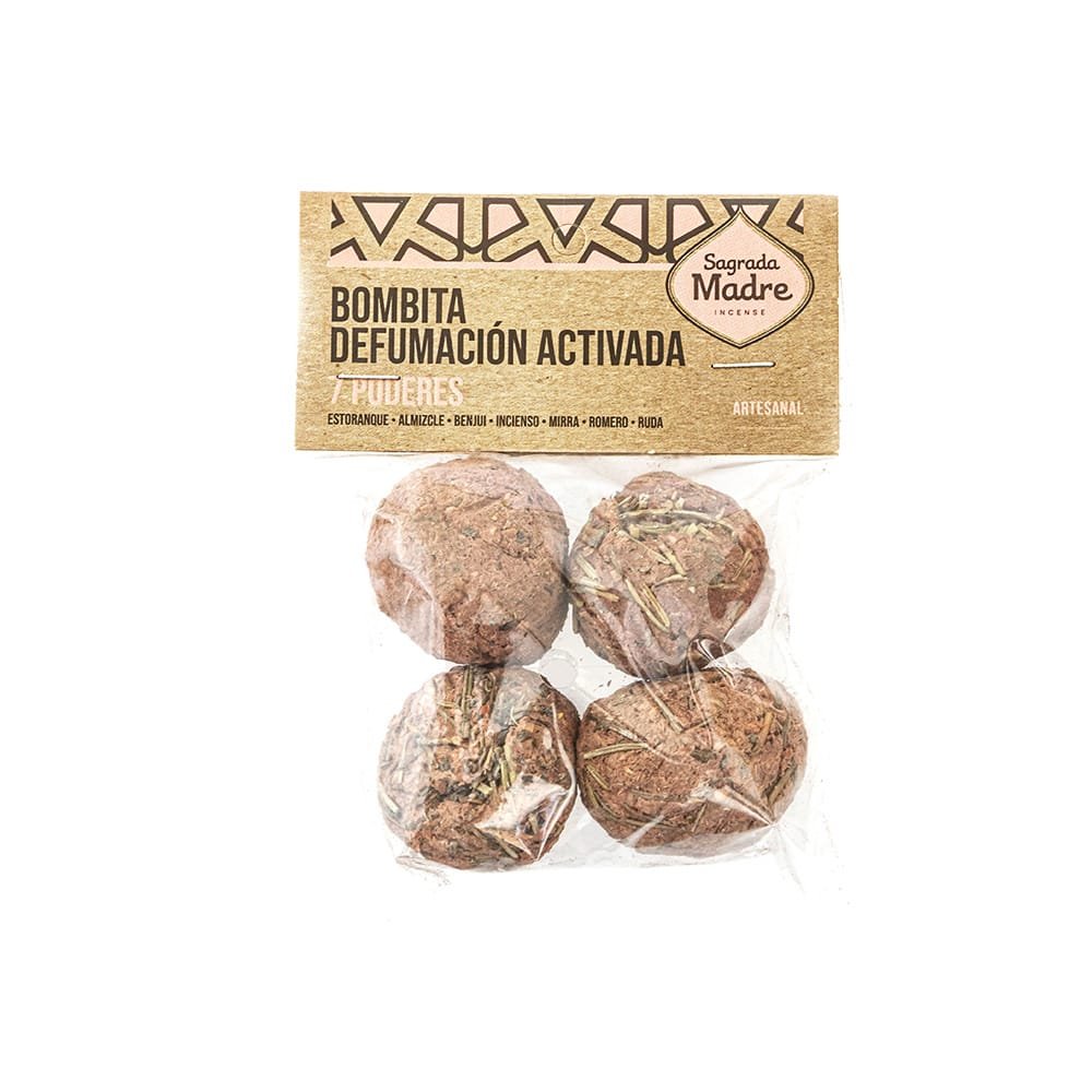 BOMBITA DEFUMACION ACTIVADA X 4 SAGRADA MADRE 7 HIERBAS COPAL