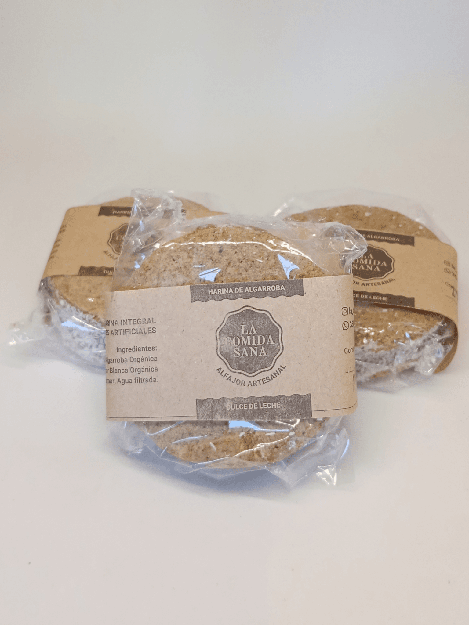 ALFAJOR LA COMIDA SANA DE ALGARROBA CON MEMBRILLO
