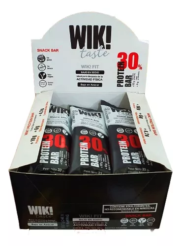 PROTEIN BAR WIKI TASTE 33G SIN TACC VEGANO SIN LACTOSA