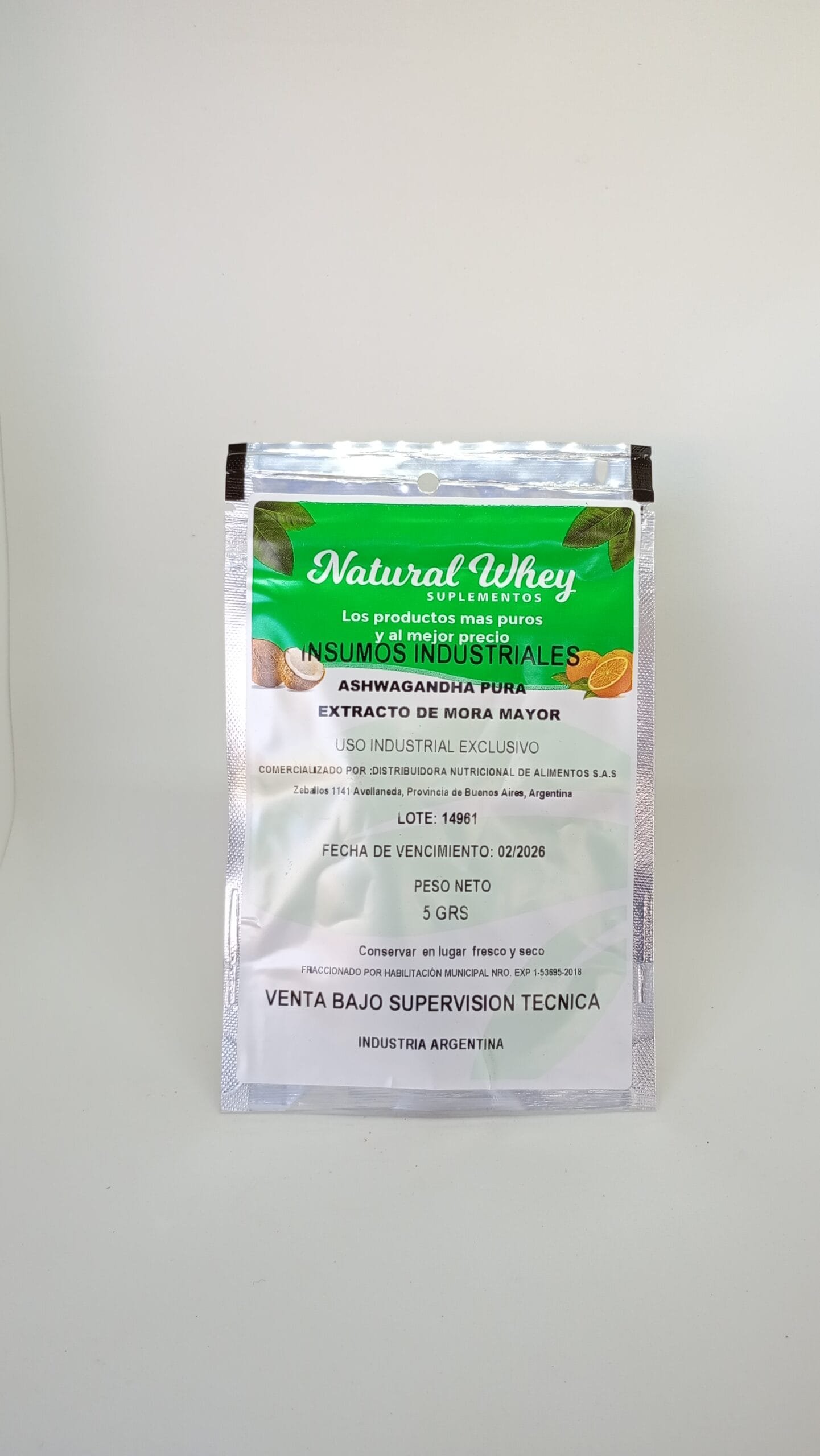 ASHWAGANDHA ADAPTOGENOS PURA NATURAL WHEY X 10 G