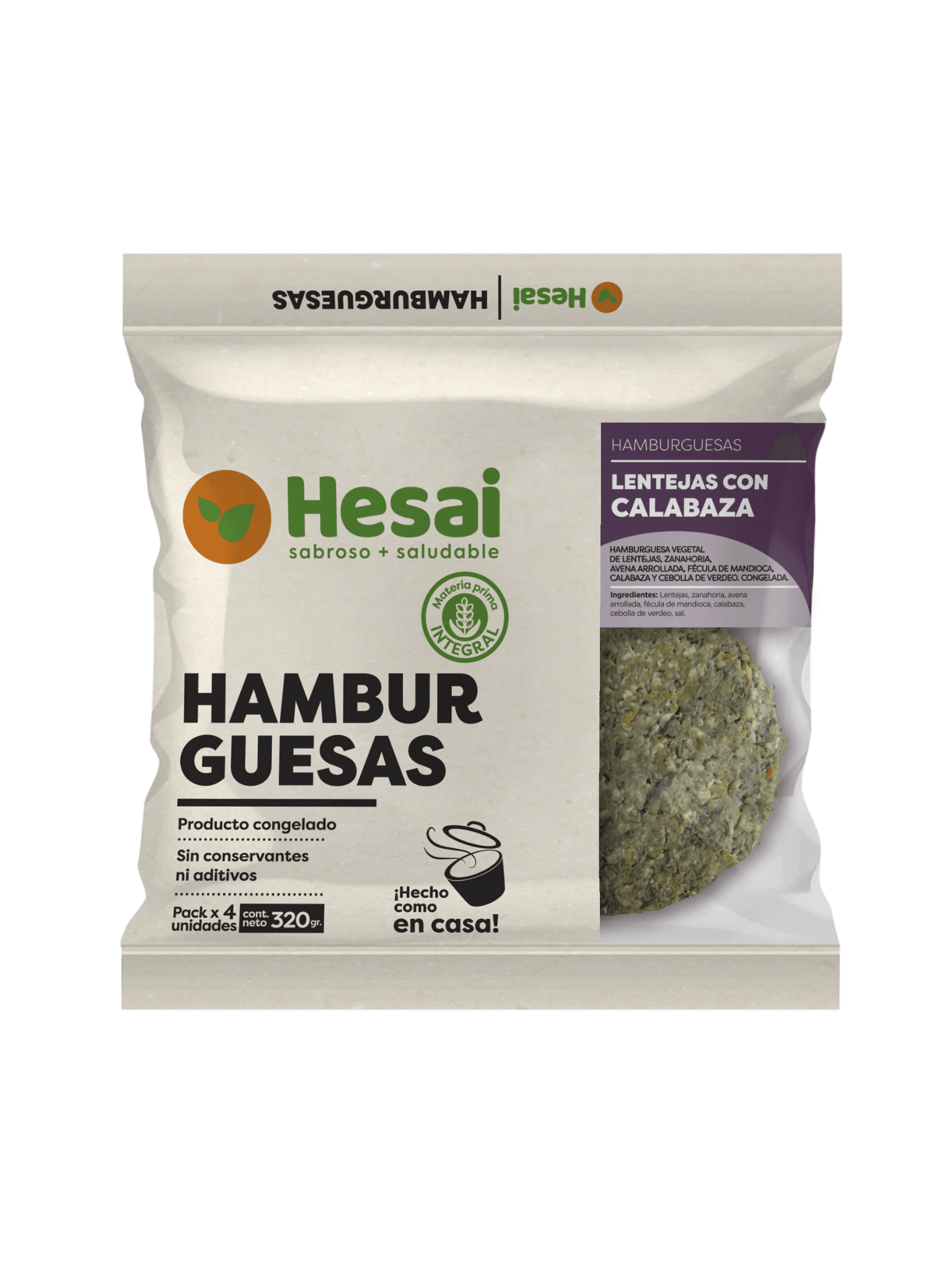 MILANESA HESAI CHIA Y LENTEJAS