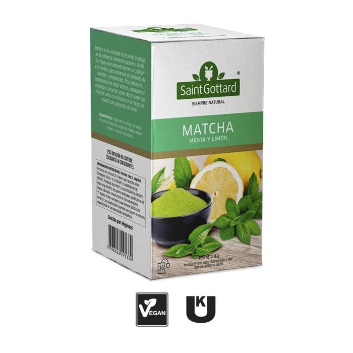 TE EN SAQUITOS SAINT GOTTARD MATCHA MENTA Y LIMON