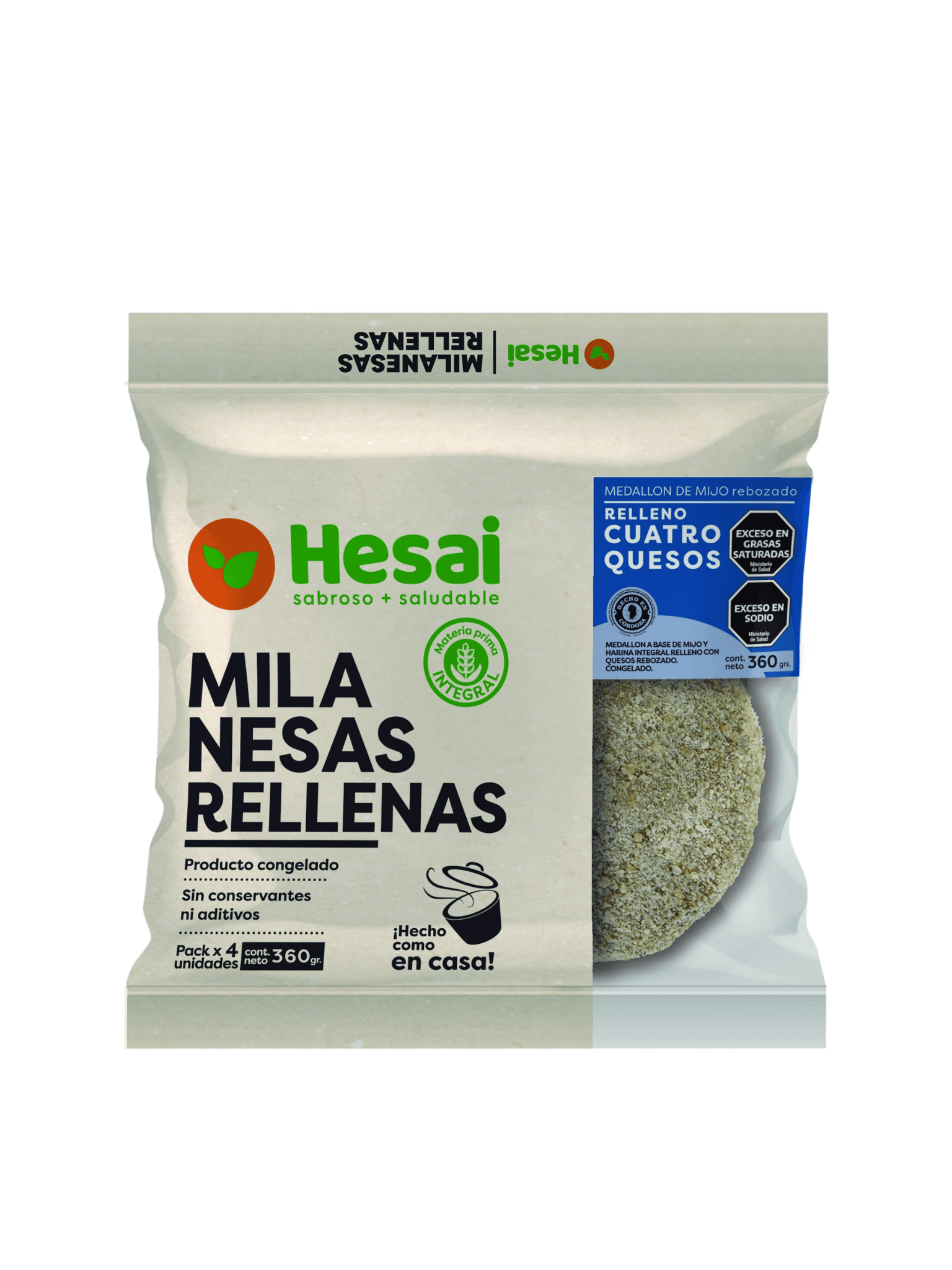 MILANESA HESAI RELLENA CUATRO QUESOS