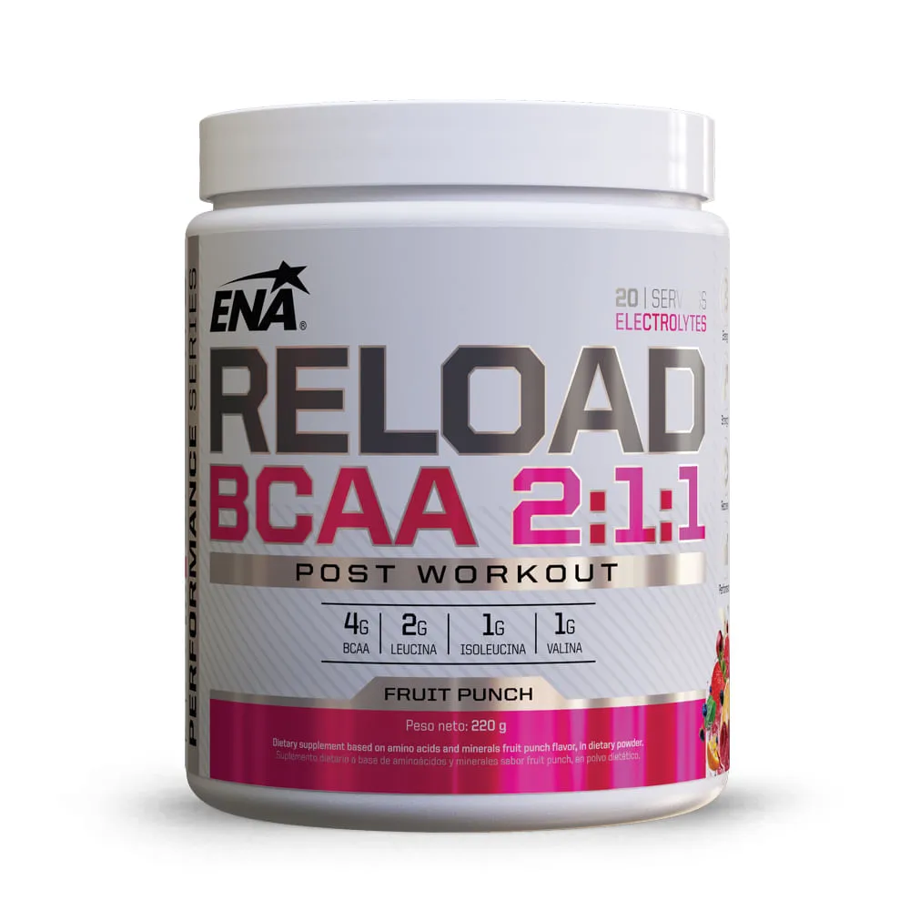 RELOAD BCAA 2:1:1 X 220 G ENA SABOR FRUIT PUNCH