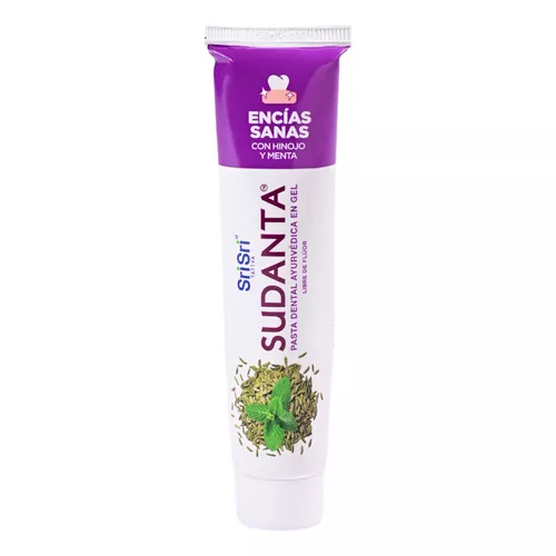 PASTA DENTAL AYURVEDICA SIN FLUOR 100 G SUDANTA GEL MENTA E HINOJO