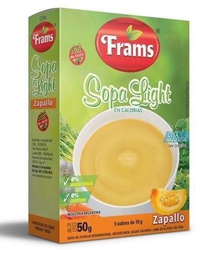 SOPA LIGHT FRAMS ZAPALLO X 5 SOBRES