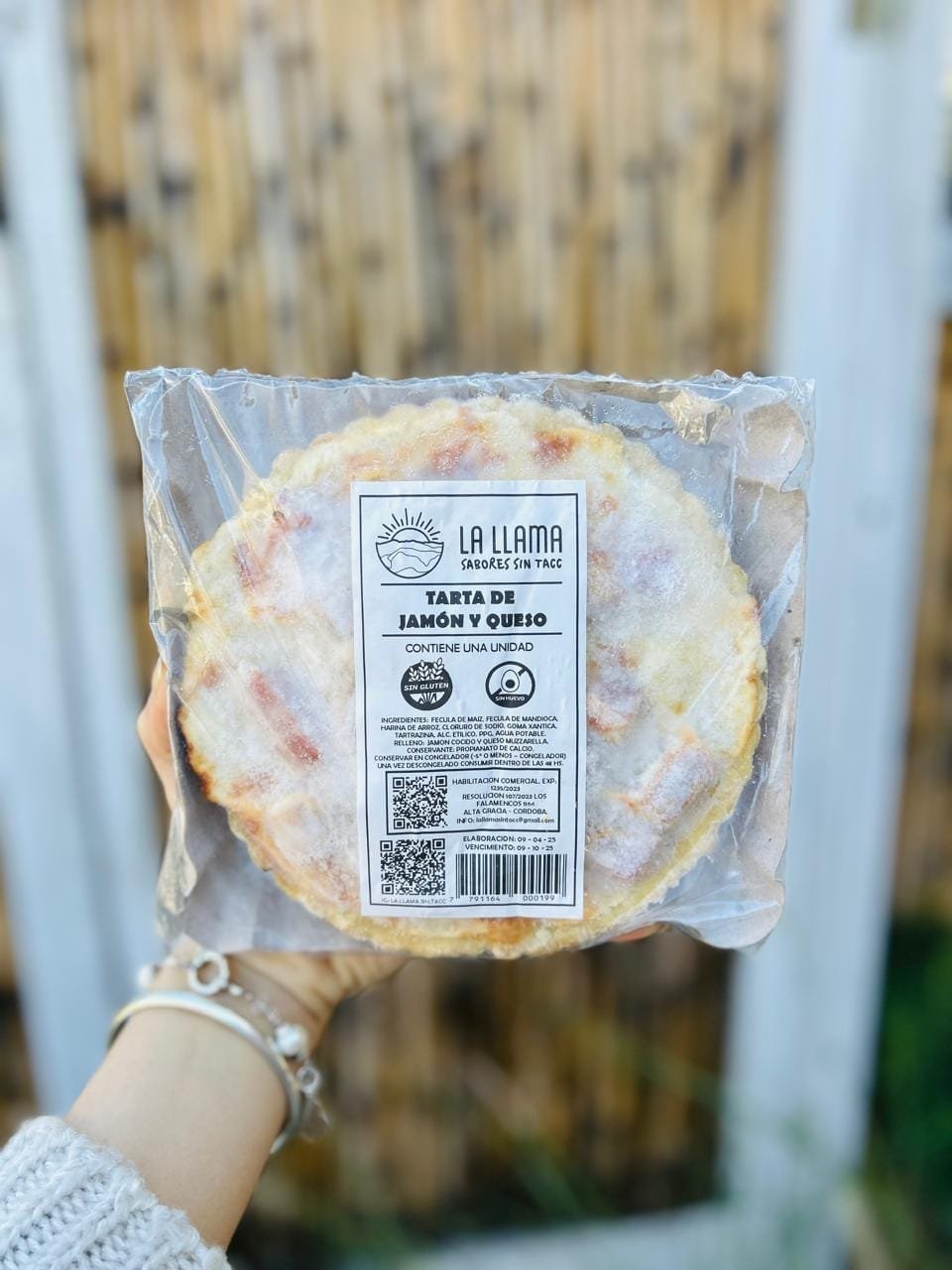 TARTA DE JAMON Y QUESO SIN TACC LA LLAMA