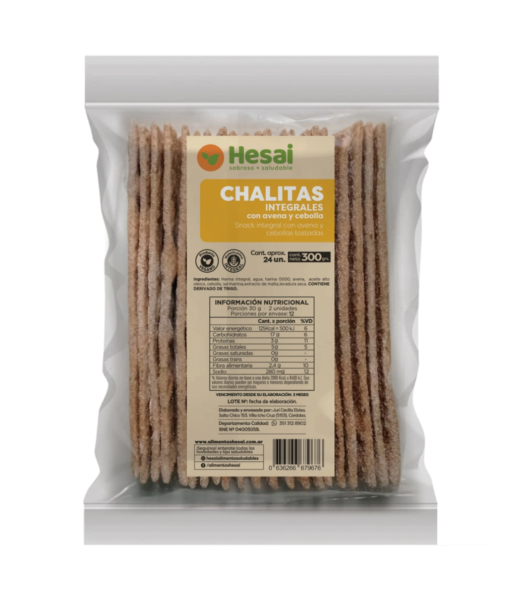 CHALITAS INTEGRALES AVENA Y CEBOLLA HESAI 300GR