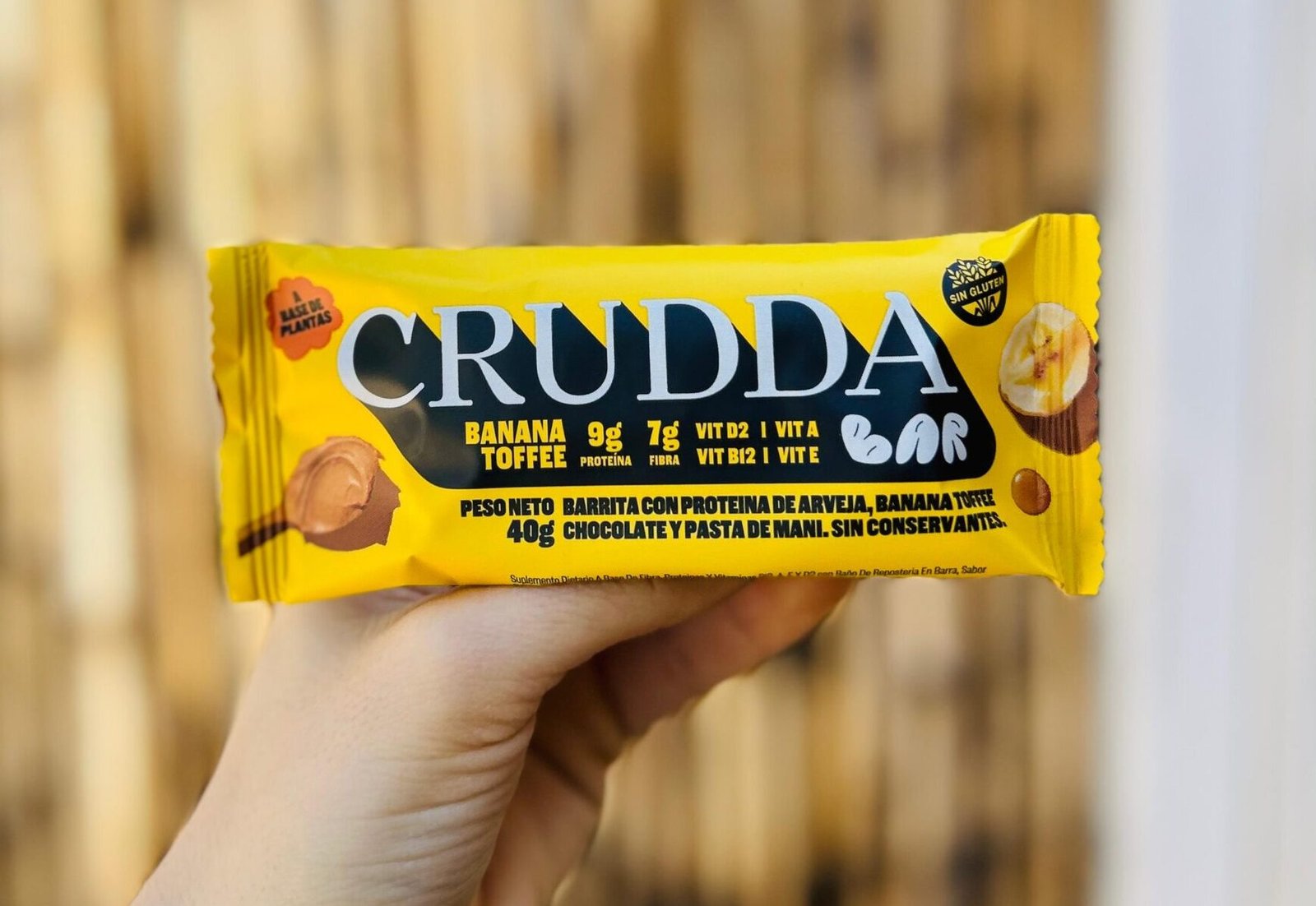 CRUDDA BAR PROTEICA BANANA Y TOFFEE X 40 G