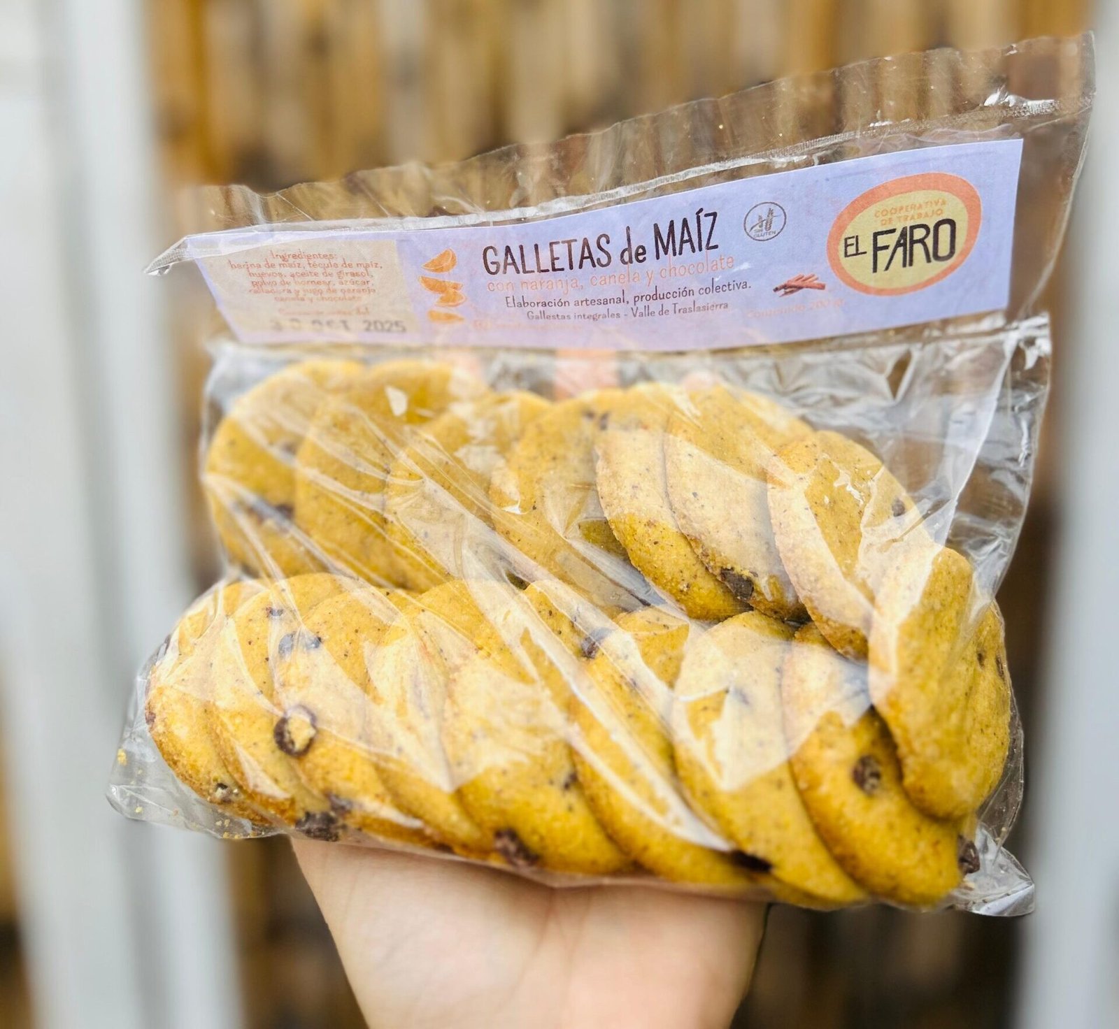GALLETAS DE MAIZ NARANJA CANELA Y CHOCOLATE COOPERATIVA EL FARO