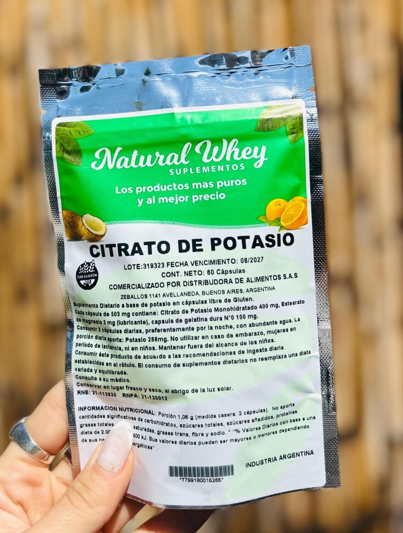 CITRATO DE POTASIO X 60 CAPSULAS NATURAL WHEY