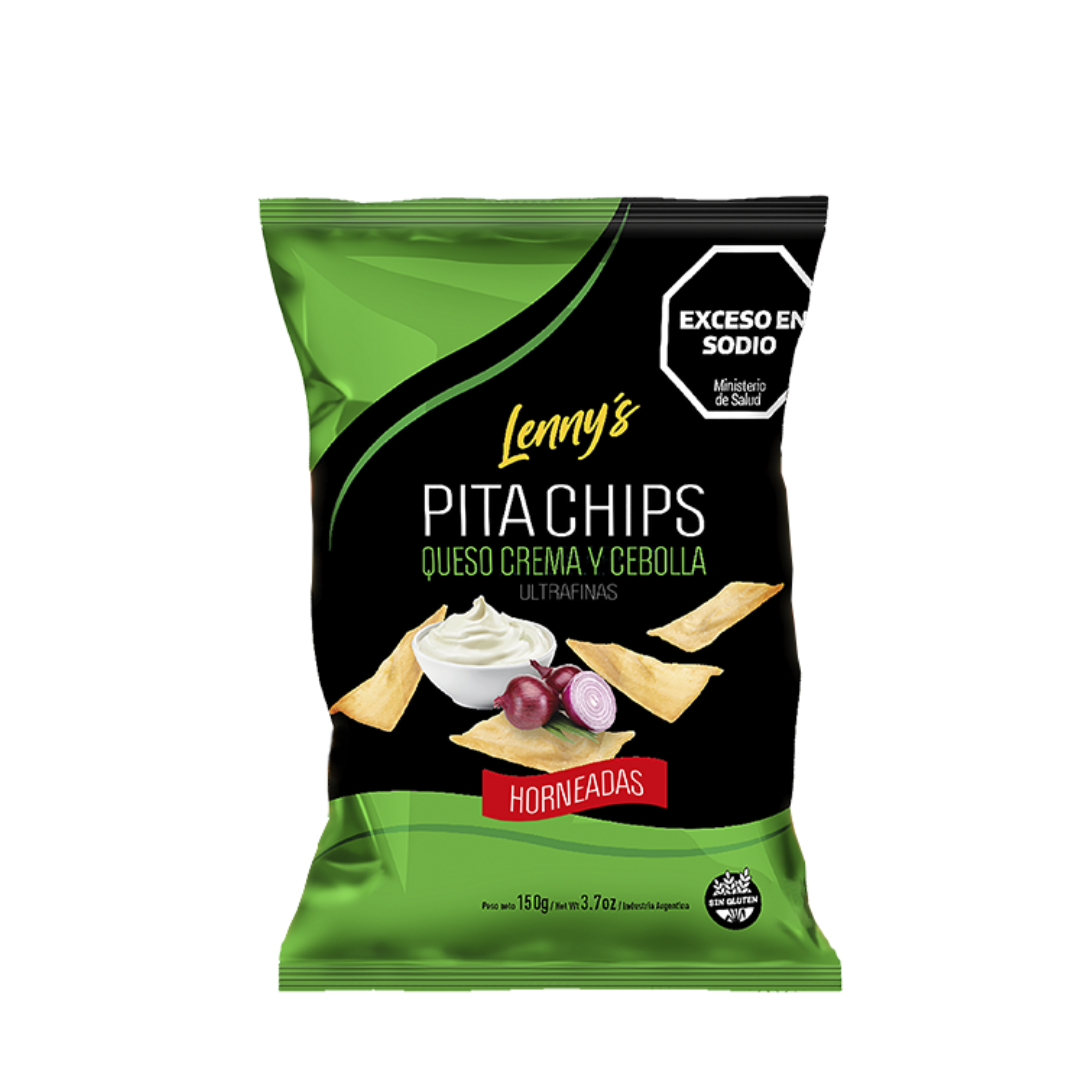 PITA CHIPS QUESO CREMA Y CEBOLLA X 150 G LENNYS
