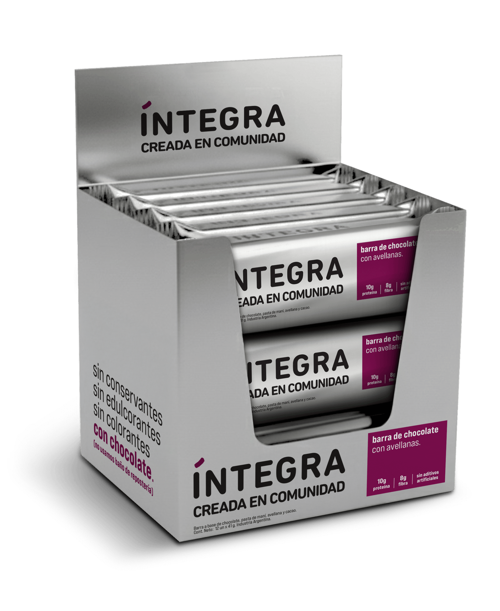 BARRA CHOCOLATE INTEGRA AVELLANA X 41 G