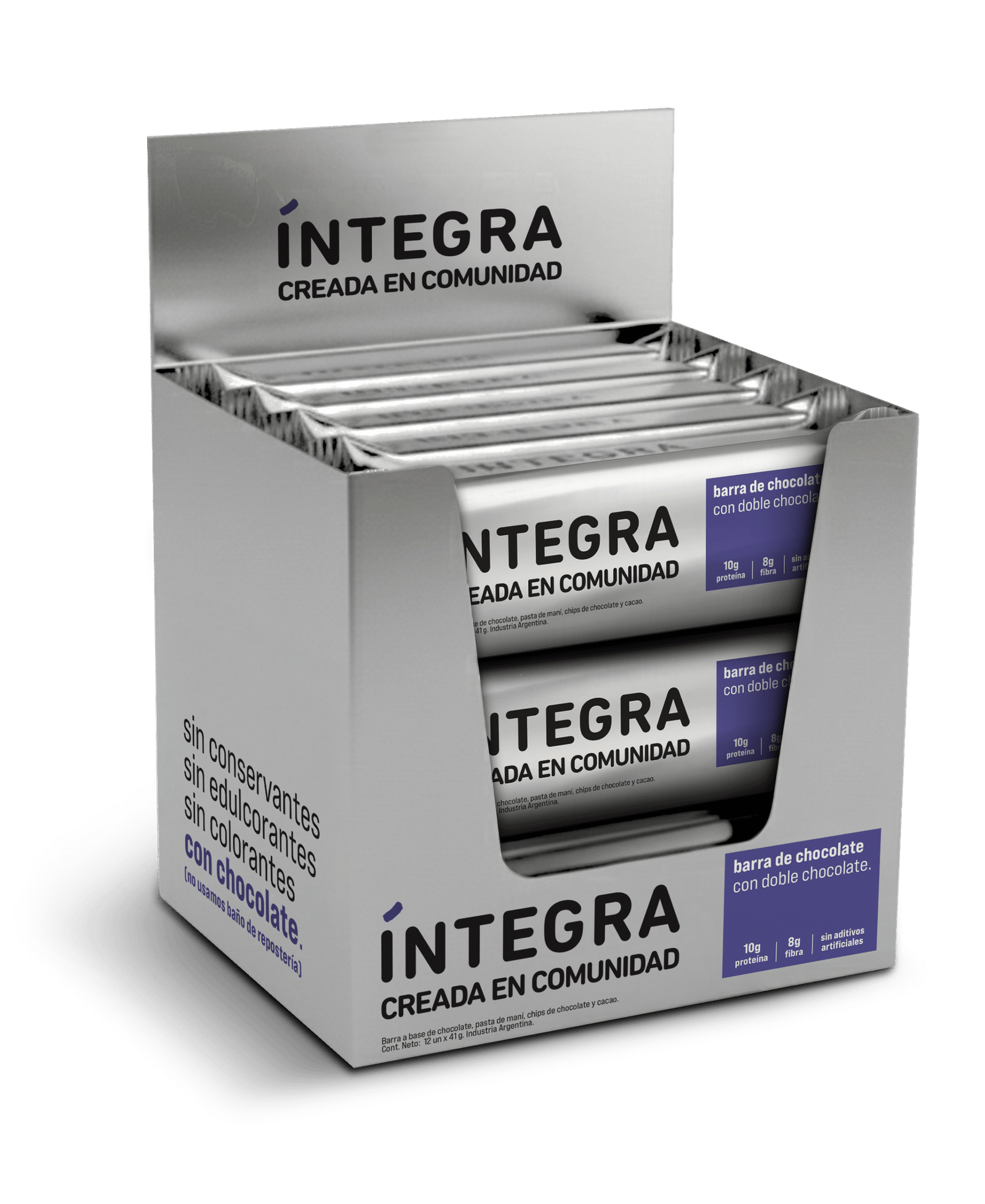 BARRA CHOCOLATE INTEGRA DOBLE CHOCOLATE X 41 G