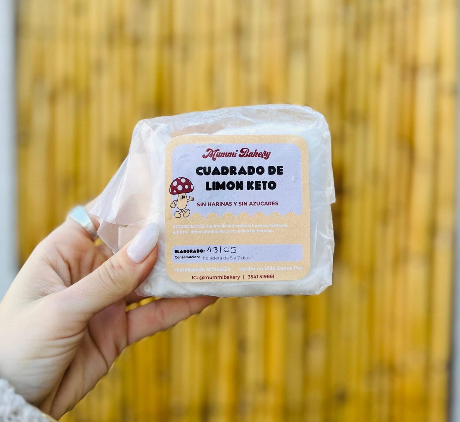CUADRADITO KETO LIMON GLASEADO MUMMY BAKERY