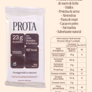 BARRA SABOR CACAO ALMENDRA Y SAL MARINA X 59 G PROTA